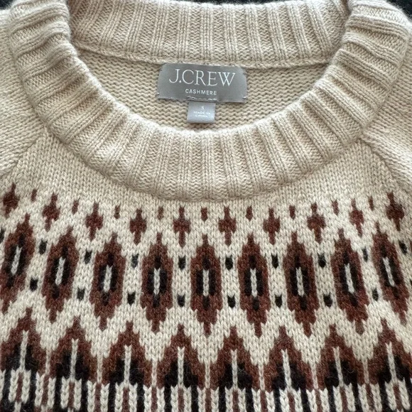 J Crew Fair Isle 100% cashmere sweater size small - Picture 2 of 4